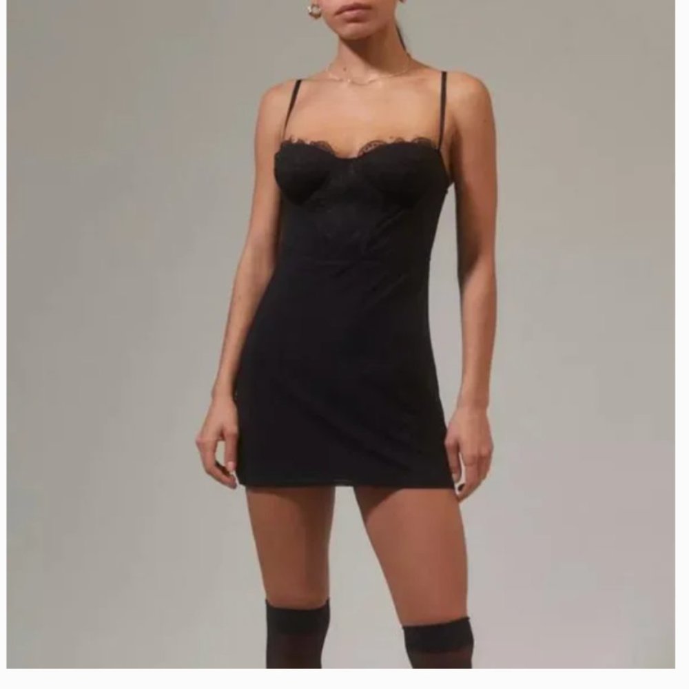 βοΈ UO Modern Love Bustier Corset Sexy Night Club Love Hot LBD Glam Mini Dress